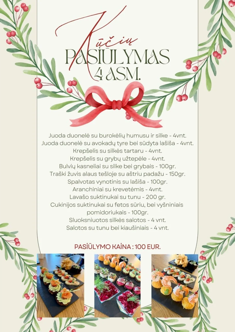 Kūčių pasiūlymas 4 asmenims Le Vivier