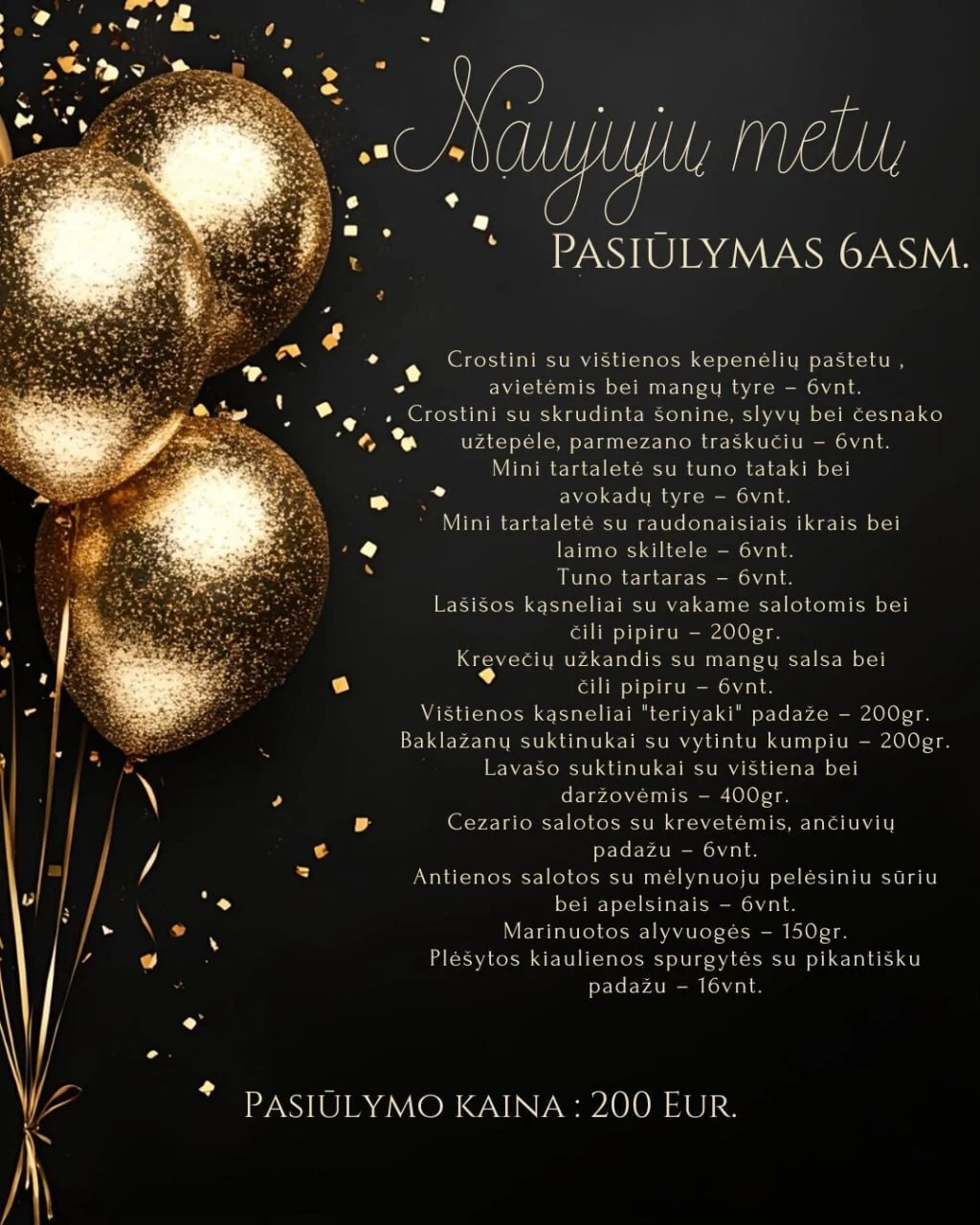 Naujųjų metų meniu 6 asmenims